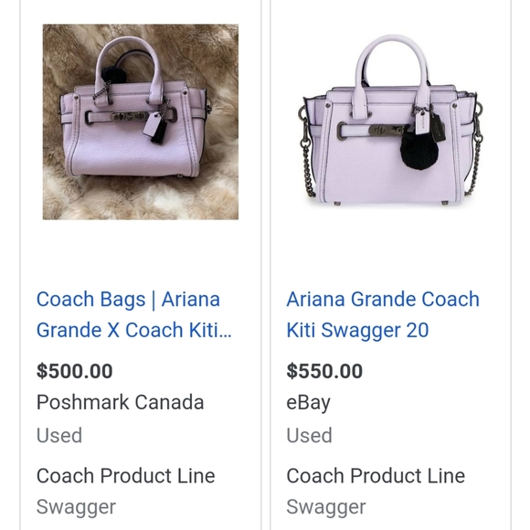 NWT COACH x Arianna Grande Kiti Swagger 20 lilac - Picture 15 of 16